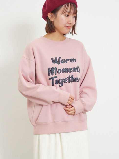 Samansa Mos2「裏ボアロゴプリントスウェット」|Tシャツ・カットソー|