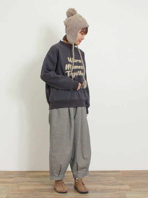 Samansa Mos2「裏ボアロゴプリントスウェット」|Tシャツ・カットソー|