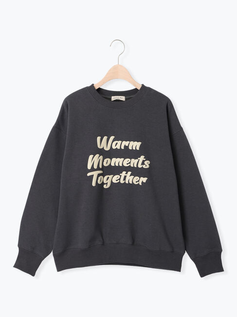 Samansa Mos2「裏ボアロゴプリントスウェット」|Tシャツ・カットソー|