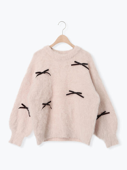 Samansa Mos2「ベロアリボン付ニット」|ニット・セーター|