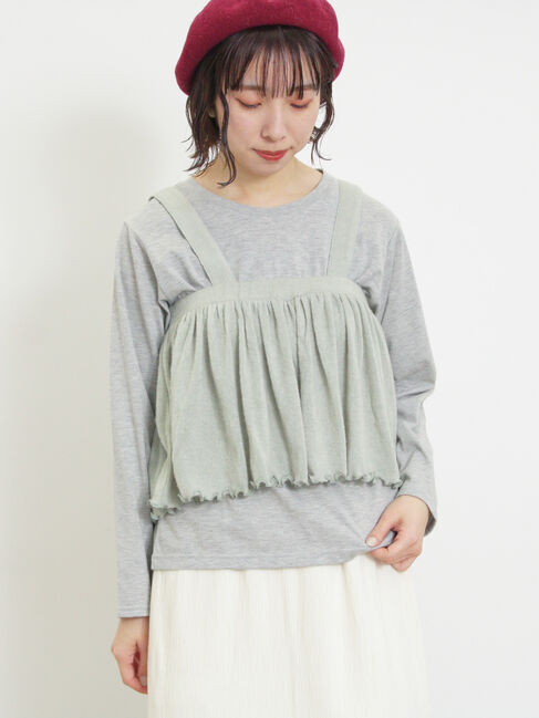 Samansa Mos2「2WAYニットビスチェセットトップス」|Tシャツ・カットソー|ミント