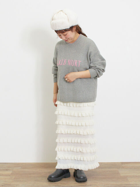 Samansa Mos2「◎レタリング配色ニット」|ニット・セーター|