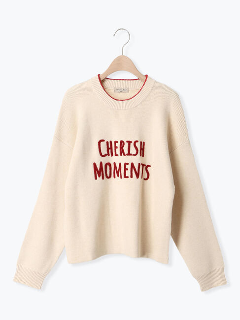 Samansa Mos2「◎レタリング配色ニット」|ニット・セーター|