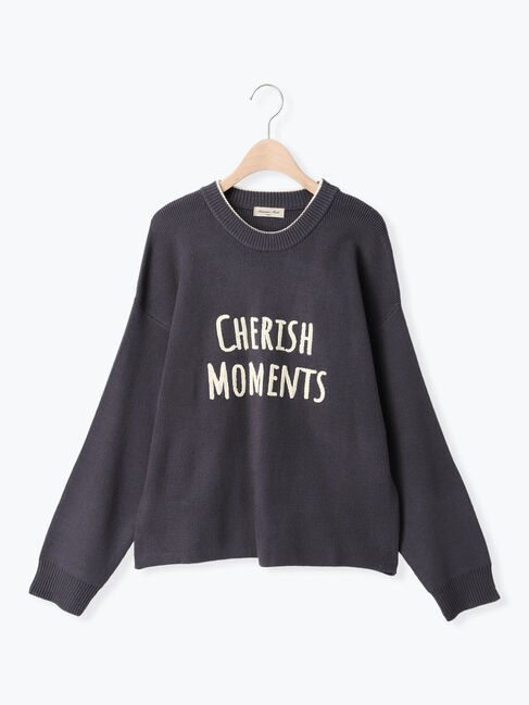 Samansa Mos2「◎レタリング配色ニット」|ニット・セーター|