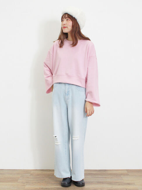 Samansa Mos2「◎ショート丈スウェット」|Tシャツ・カットソー|