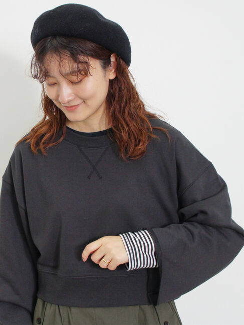 Samansa Mos2「◎ショート丈スウェット」|Tシャツ・カットソー|