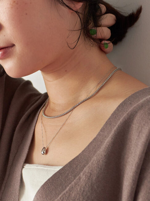 Samansa Mos2 blue「ドロップメタル2連ネックレス」|その他|