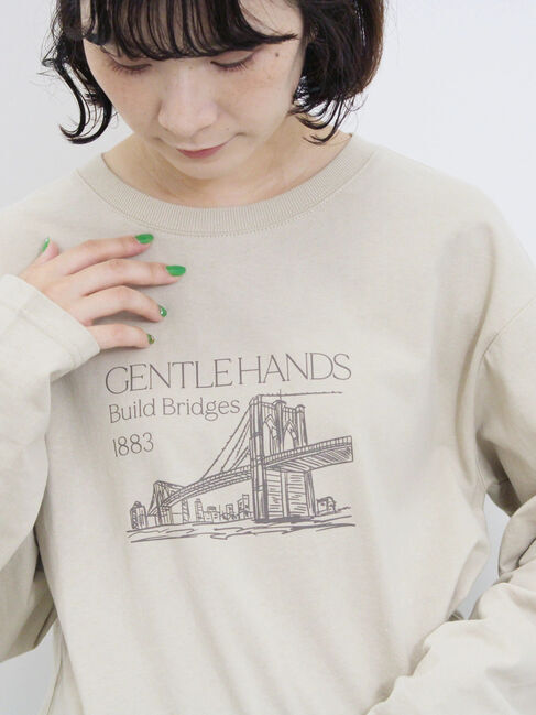 Samansa Mos2 blue「アソートプリントロンT」|Tシャツ・カットソー|