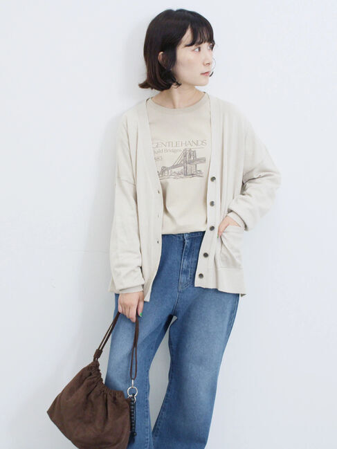 Samansa Mos2 blue「アソートプリントロンT」|Tシャツ・カットソー|