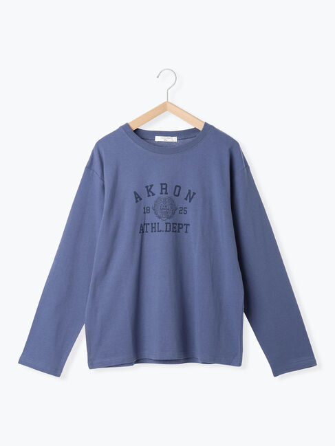 Samansa Mos2 blue「アソートプリントロンT」|Tシャツ・カットソー|