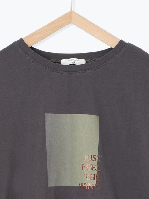 Samansa Mos2 blue「スクエアプリントプルオーバー」|Tシャツ・カットソー|