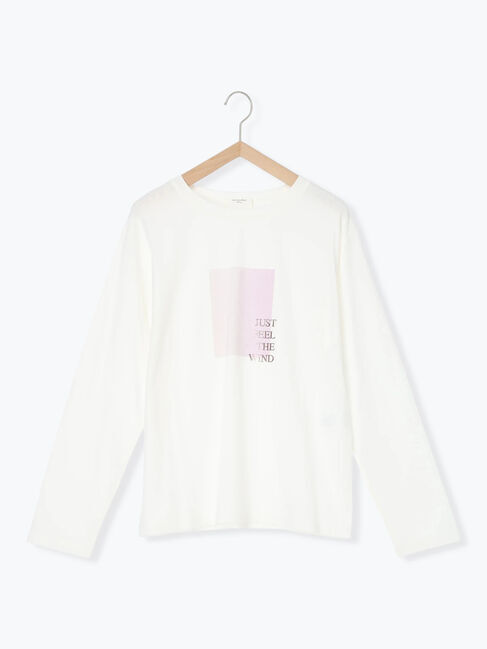 Samansa Mos2 blue「スクエアプリントプルオーバー」|Tシャツ・カットソー|