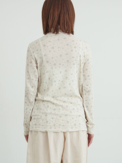 Samansa Mos2「【吸湿発熱】ベア天花柄タートルネックインナー」|Tシャツ・カットソー|