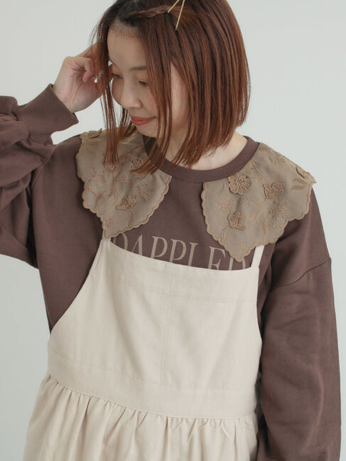 Samansa Mos2「裏毛3Dレース襟付きスウェット」|Tシャツ・カットソー|