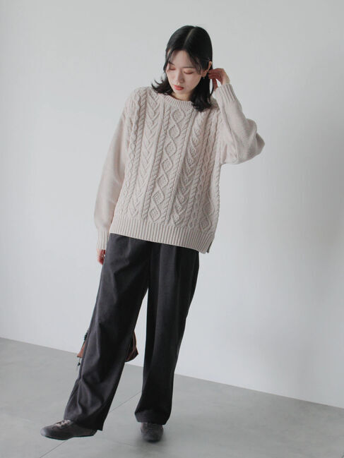 Samansa Mos2 blue「カットコールパンツ」|その他|