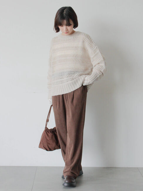 Samansa Mos2 blue「カットコールパンツ」|その他|