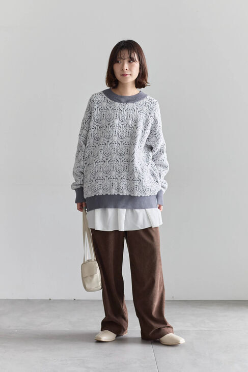 Samansa Mos2 blue「カットコールパンツ」|その他|