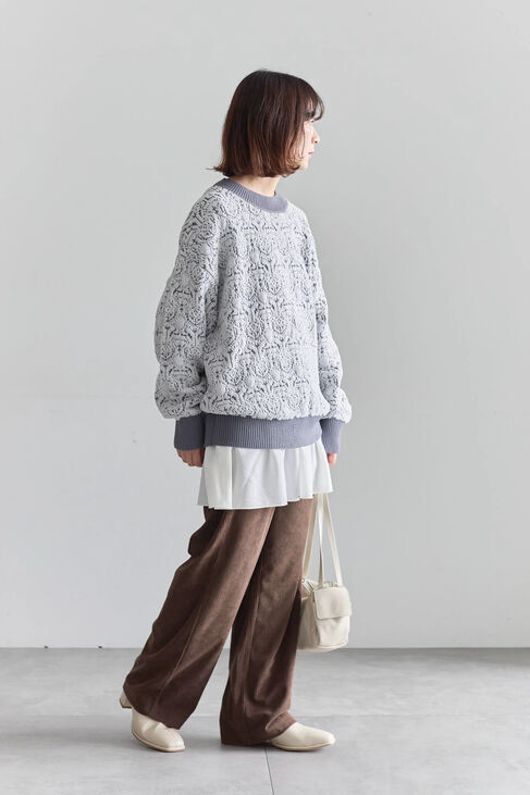 Samansa Mos2 blue「カットコールパンツ」|その他|