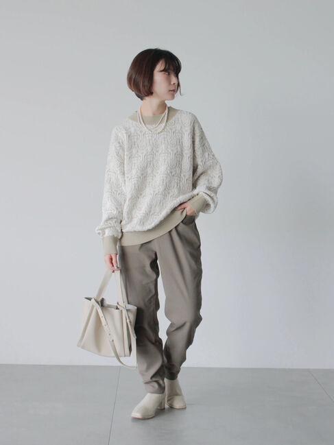 Samansa Mos2 blue「ジャカードモールニットプルオーバー」|ニット・セーター|