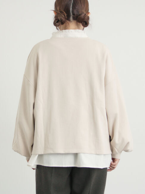 Samansa Mos2「クロスステッチフラワー刺繍スウェット」|Tシャツ・カットソー|