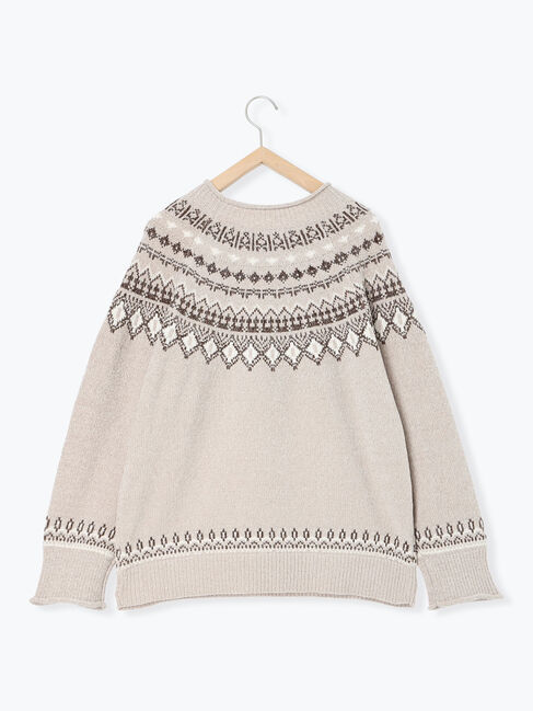 Samansa Mos2 blue「求心ラメモールニットプルオーバー」|ニット・セーター|