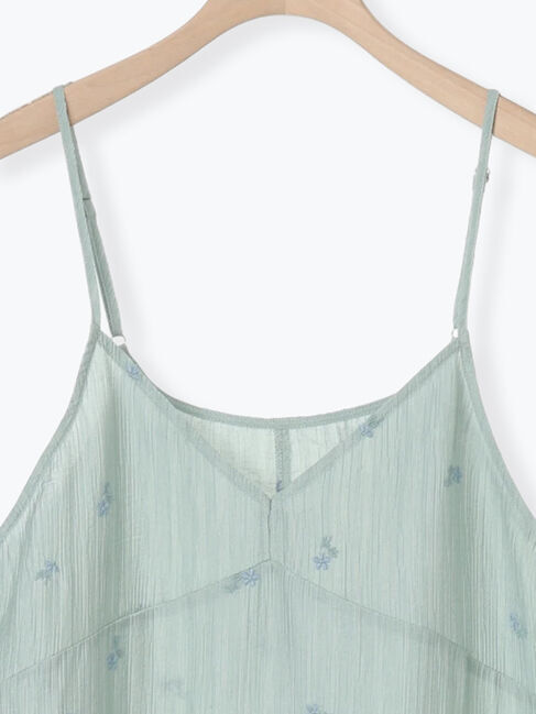 Samansa Mos2「シアー楊柳刺繍キャミソールワンピース」|ワンピース|