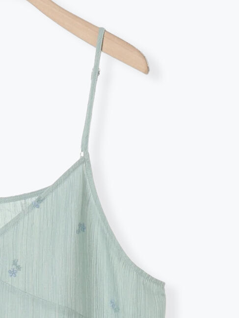 Samansa Mos2「シアー楊柳刺繍キャミソールワンピース」|ワンピース|