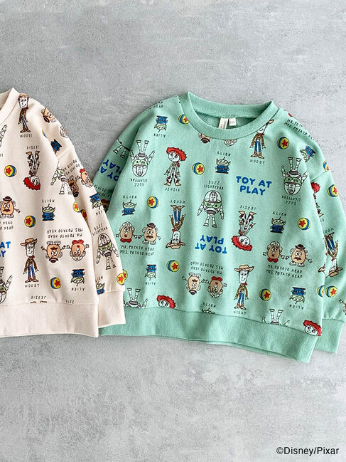 Samansa Mos2 Lagom「【Disney】トイ・ストーリー/総柄トレーナー」|Tシャツ・カットソー|グリーン