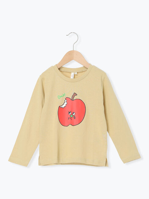 Samansa Mos2 Lagom「リンゴプリントロンT」|Tシャツ・カットソー|イエロー