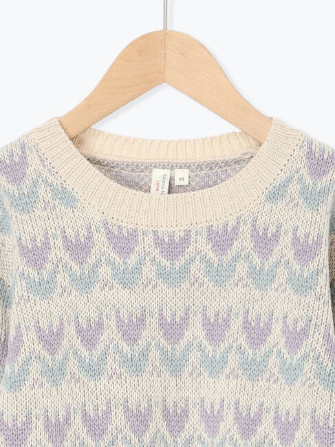 Samansa Mos2 Lagom「【マシンウォッシャブル】花柄ジャカードニット」|ニット・セーター|