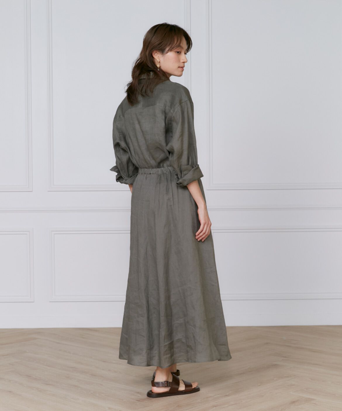 INED「リネンバイヤススカート」|スカート|