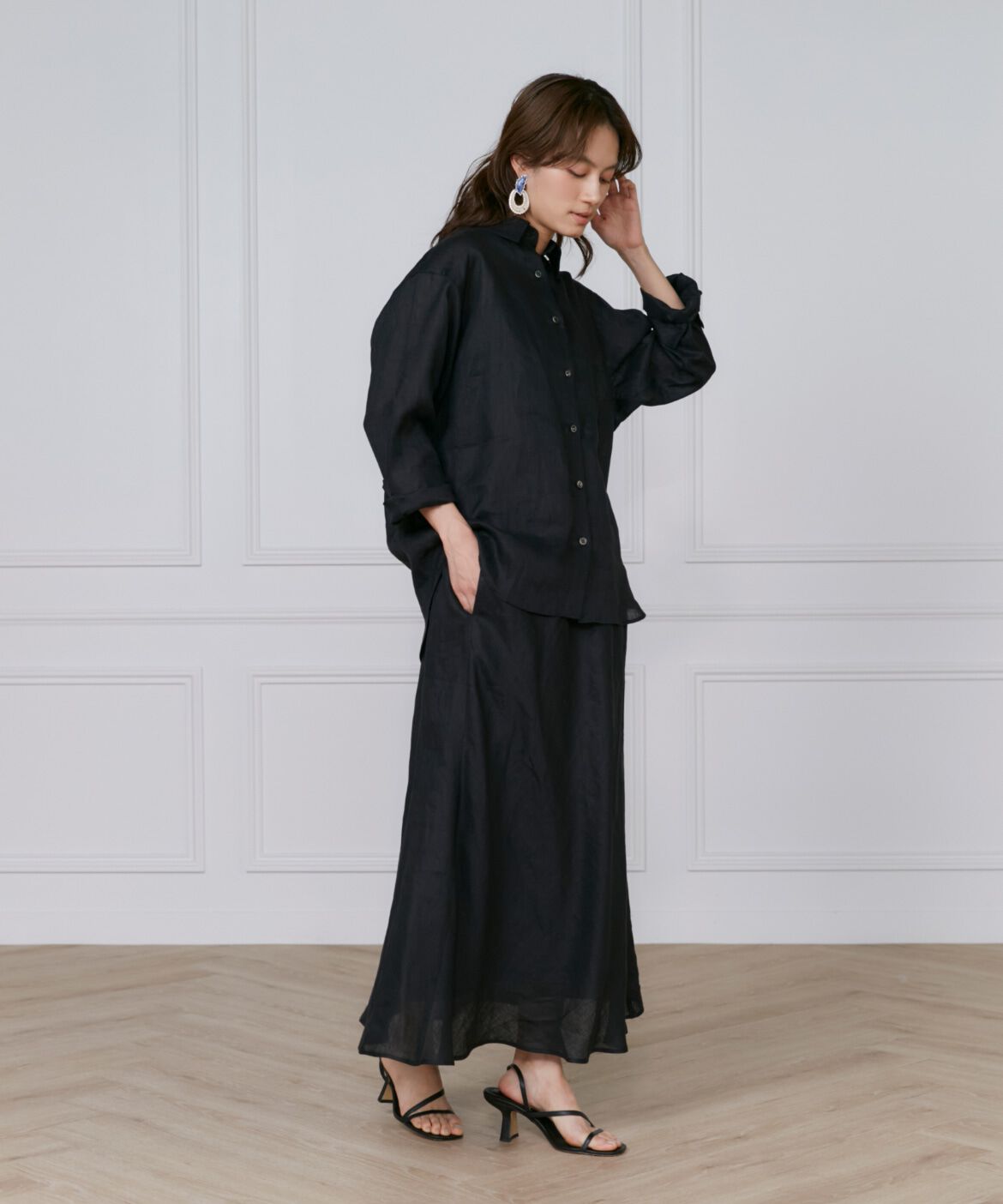 INED「リネンバイヤススカート」|スカート|