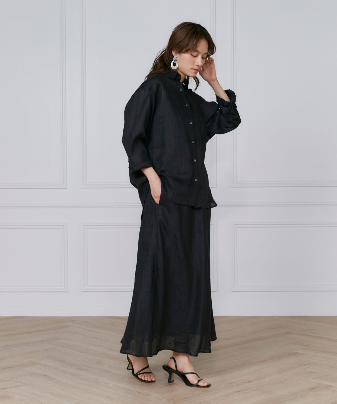 INED「リネンレギュラーカラーシャツ」|シャツ・ブラウス|