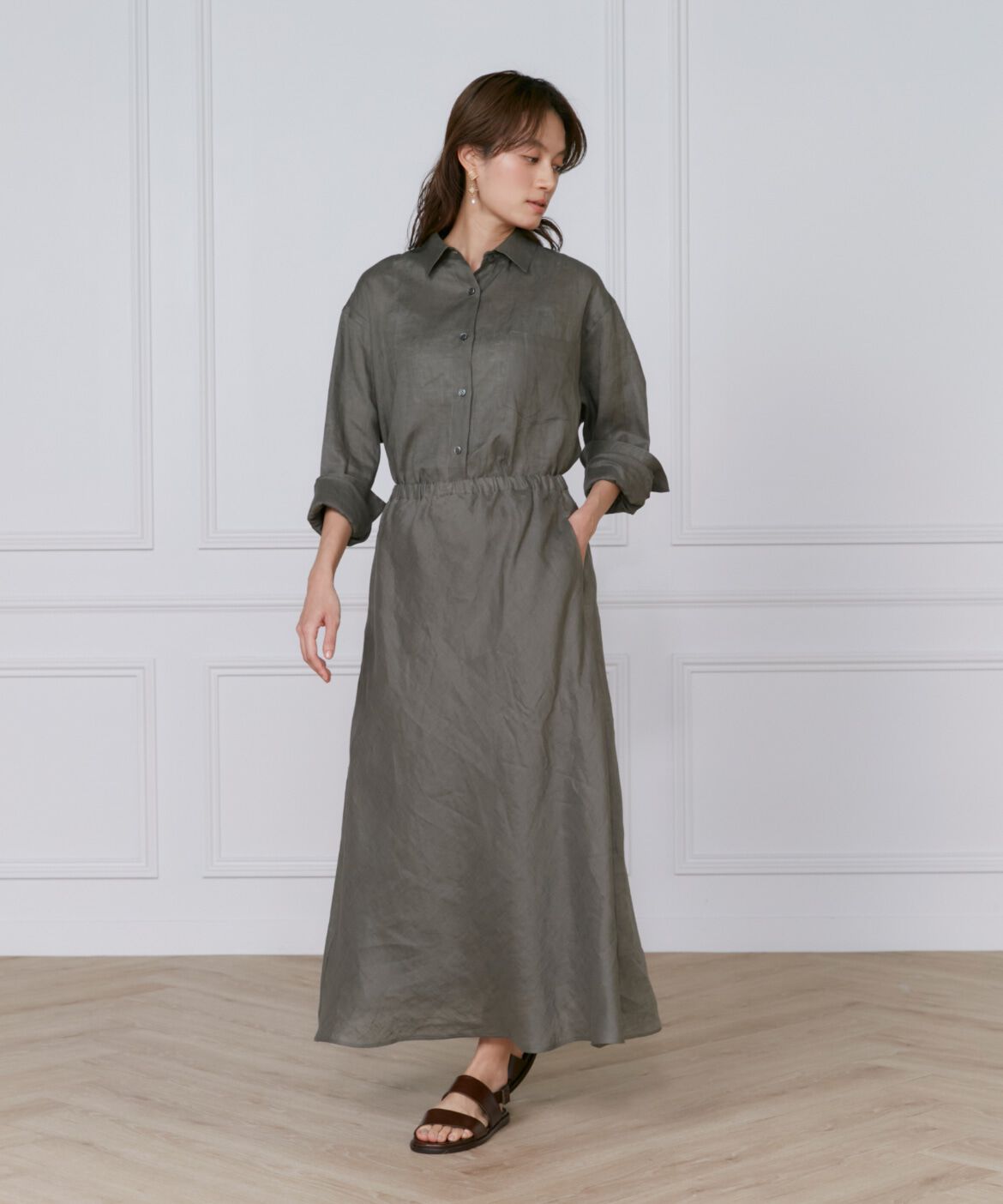 INED「リネンレギュラーカラーシャツ」|シャツ・ブラウス|