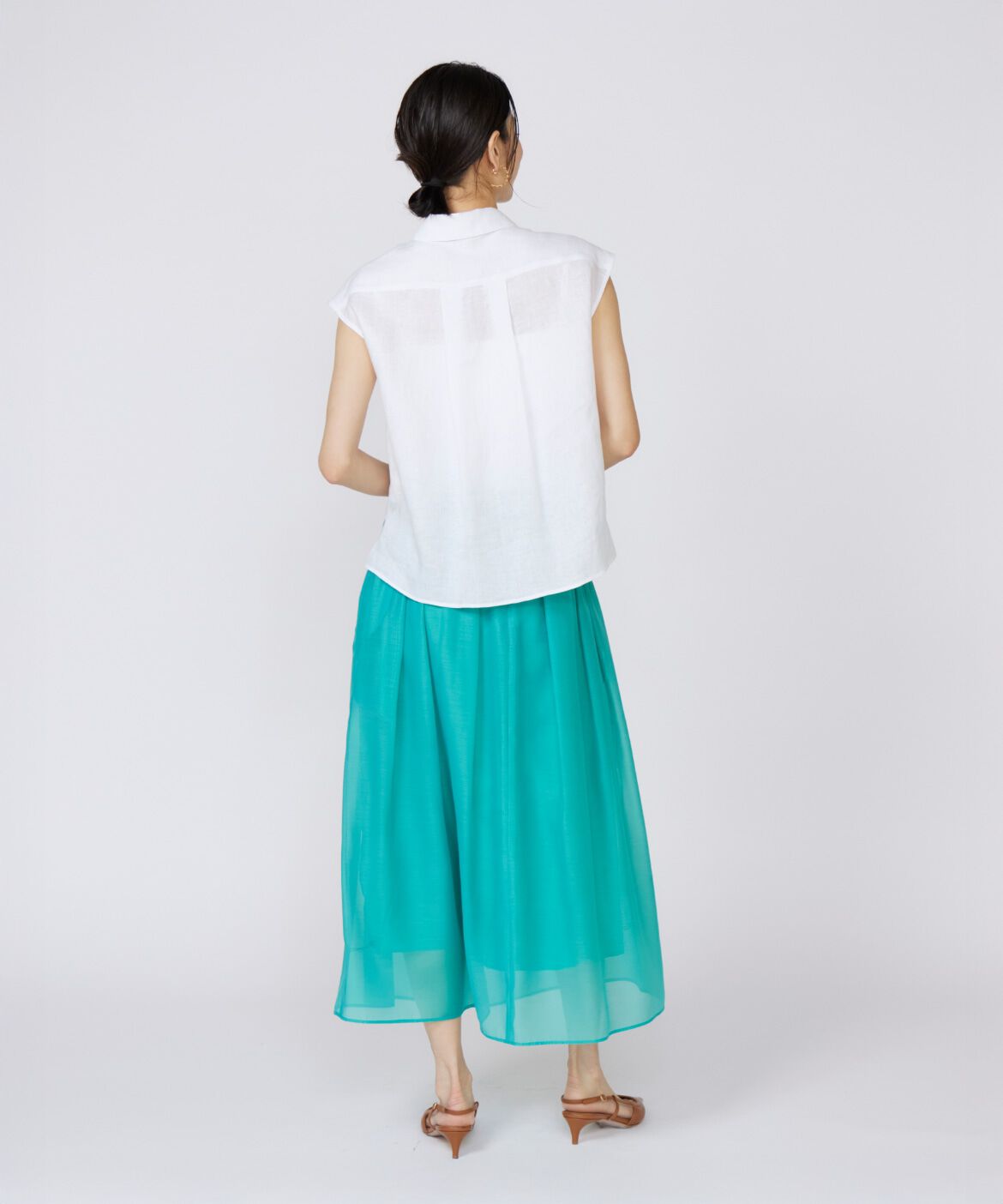 INED「《大きいサイズ》シアースカート」|フレア|