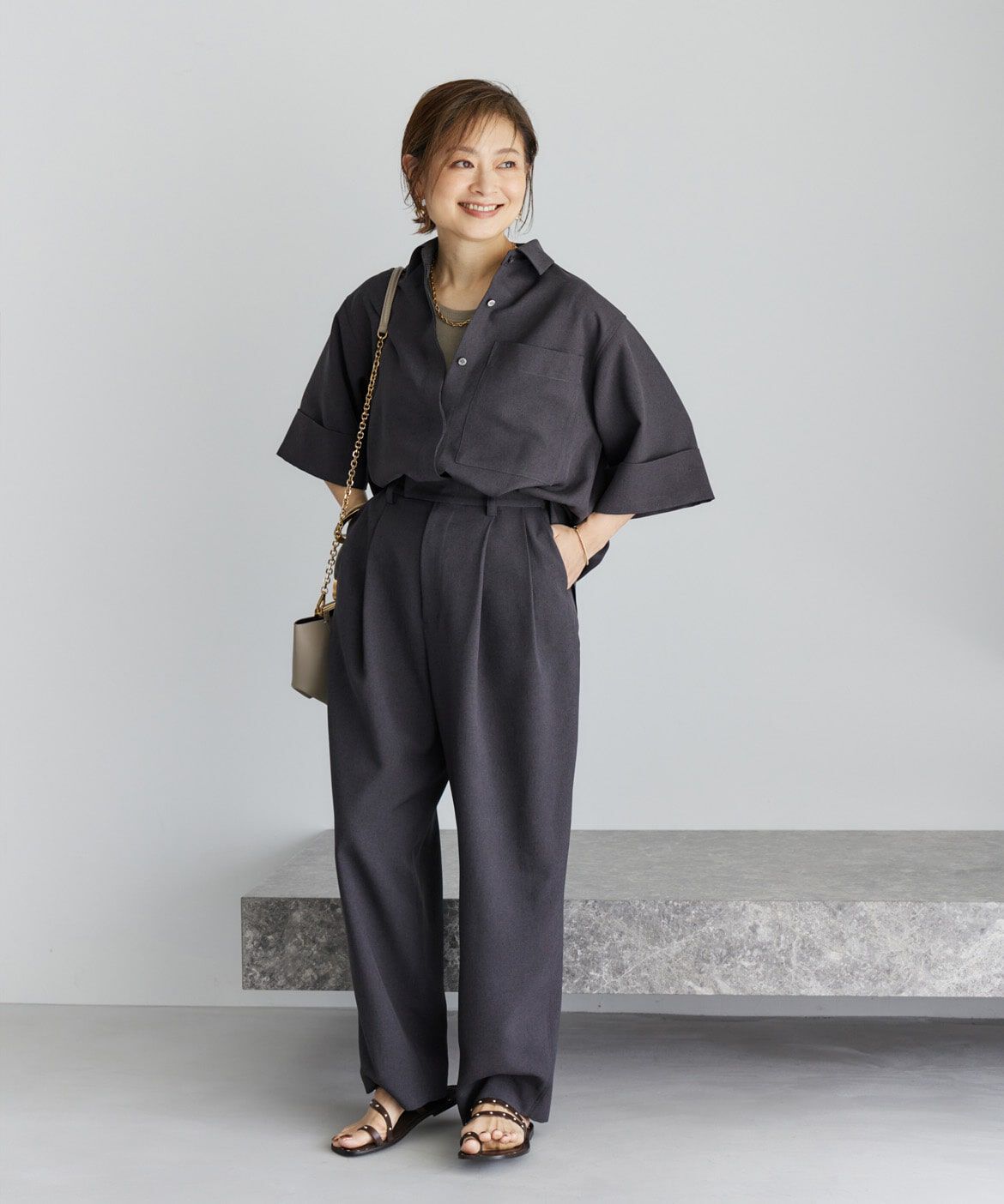 INED「《三尋木奈保コラボ》辛口モードなワイドスリーブシャツ」|シャツ・ブラウス|