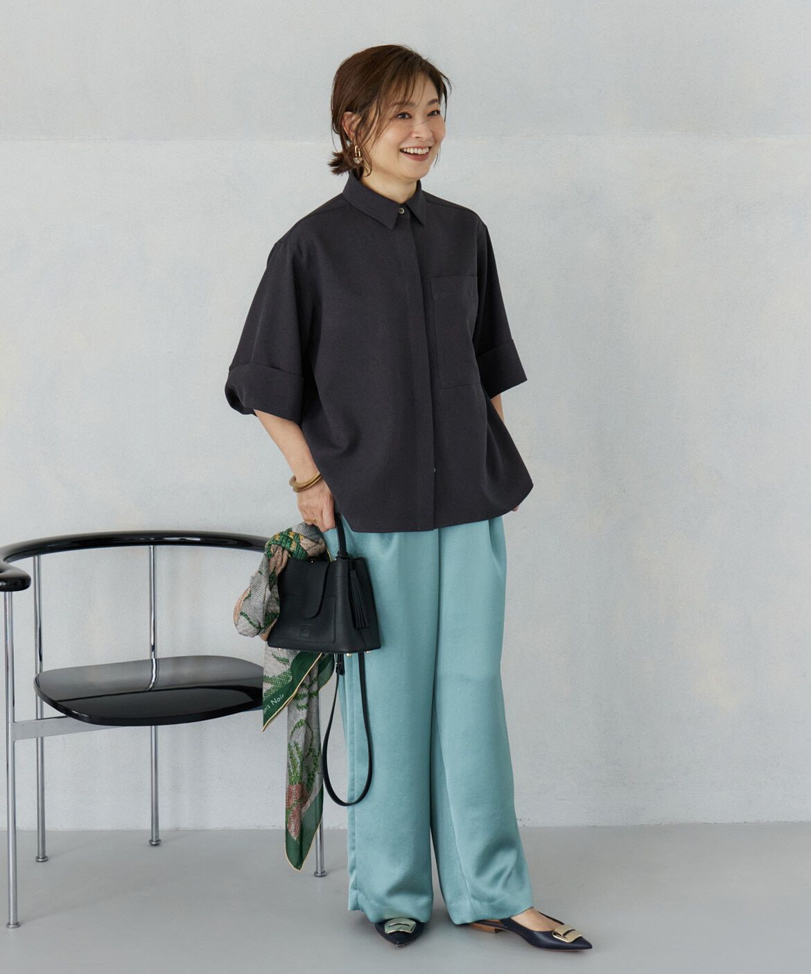 INED「《三尋木奈保コラボ》辛口モードなワイドスリーブシャツ」|シャツ・ブラウス|