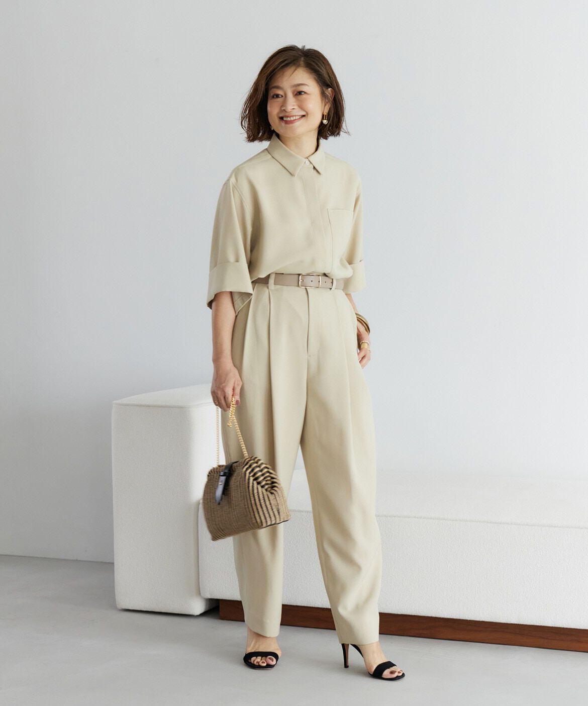 INED「《三尋木奈保コラボ》辛口モードなワイドスリーブシャツ」|シャツ・ブラウス|