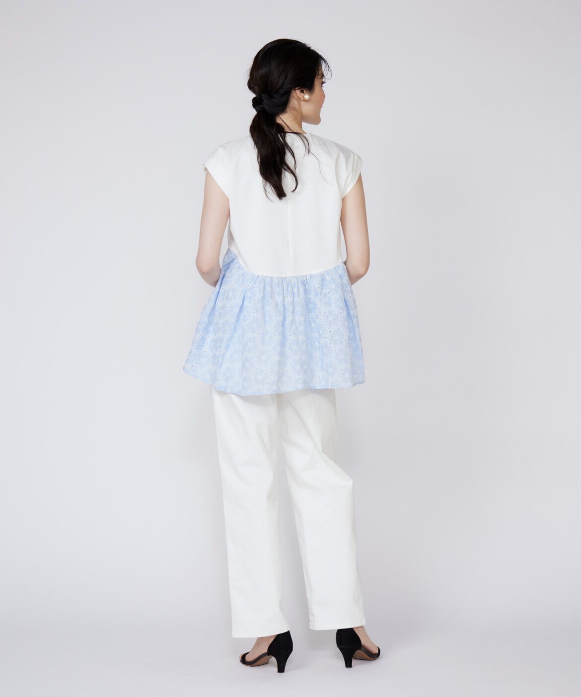 Maglie le cassetto「刺繍レースドッキングカットソー」|Tシャツ・カットソー|