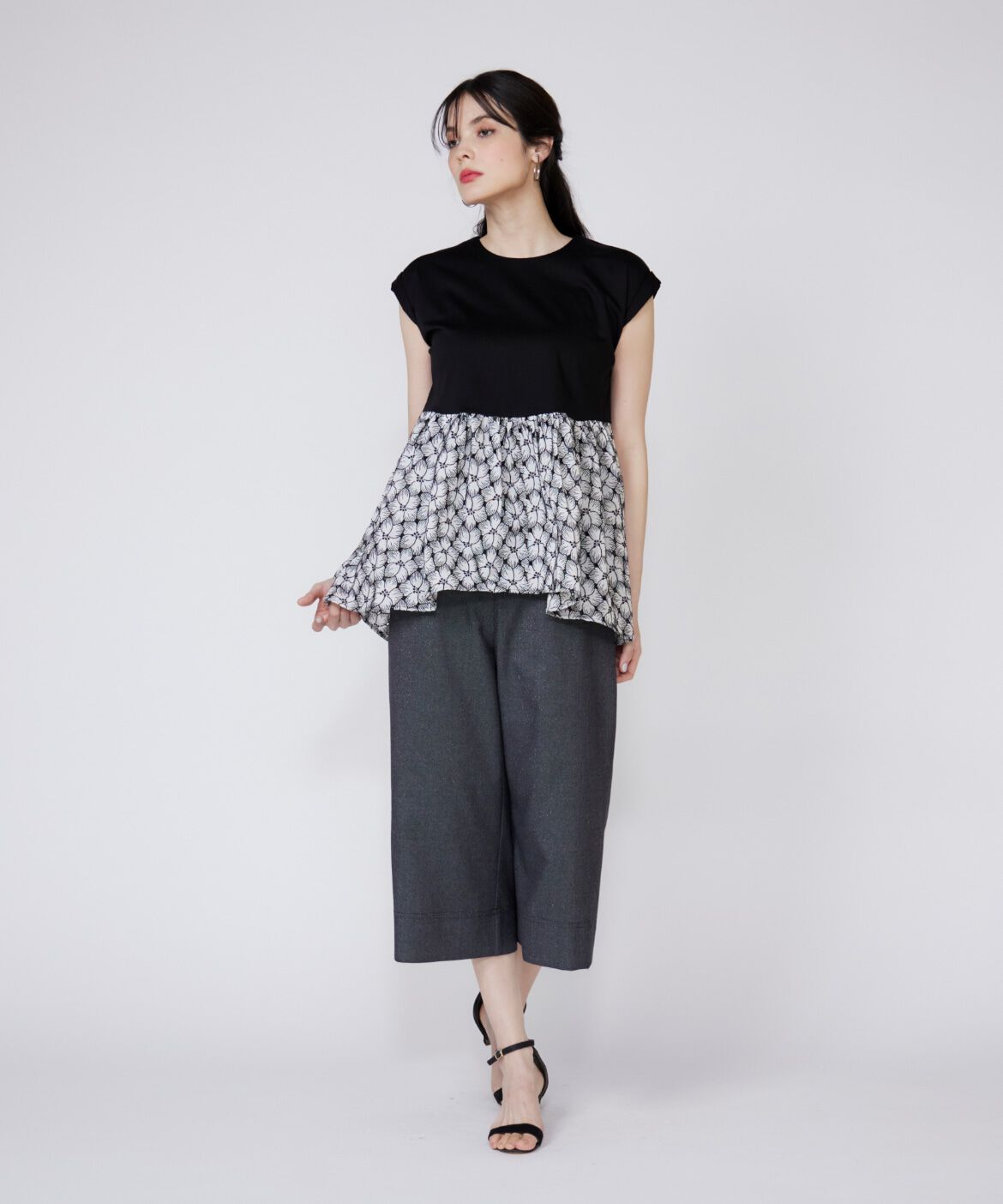 Maglie le cassetto「刺繍レースドッキングカットソー」|Tシャツ・カットソー|