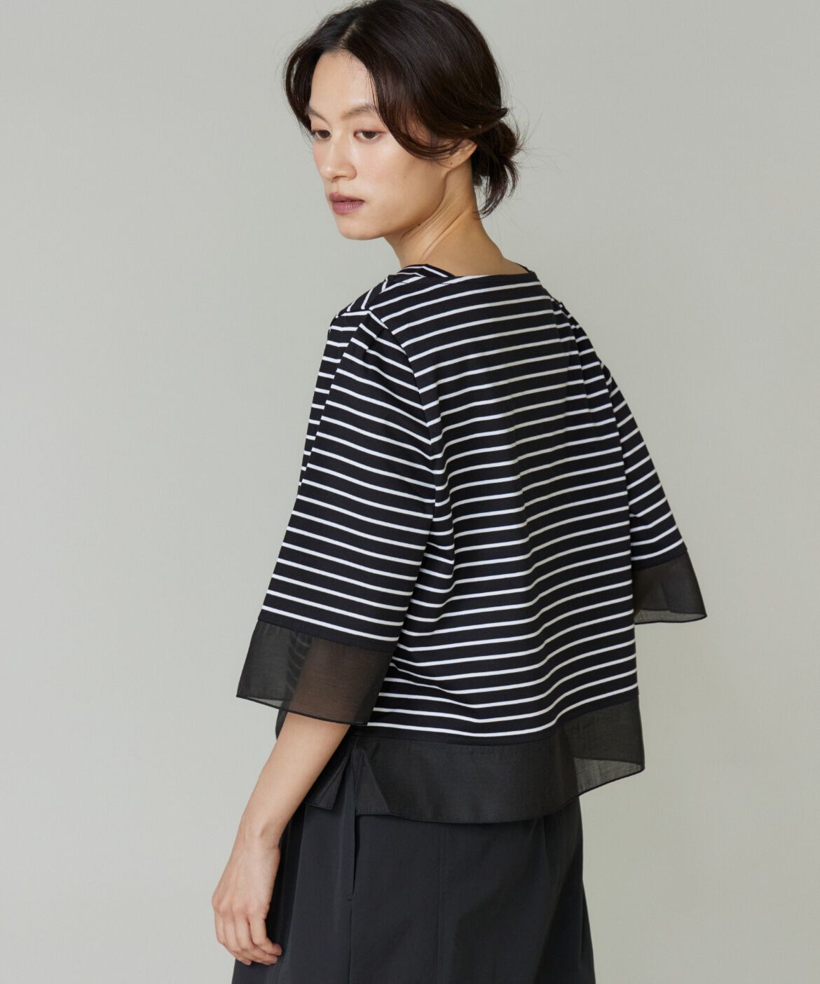 DAY by DAY it&rsquo;s international「シアー切替えプルオーバー」|Tシャツ・カットソー|ブラック