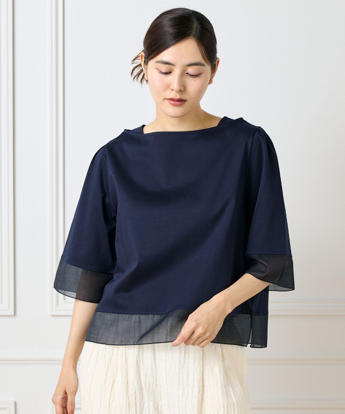 DAY by DAY it&rsquo;s international「シアー切替えプルオーバー」|Tシャツ・カットソー|ネイビー