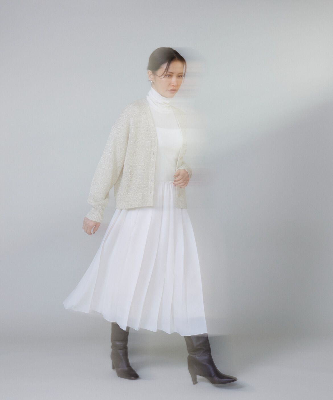 Le Souk「シャイニーカーディガン」|カーディガン|