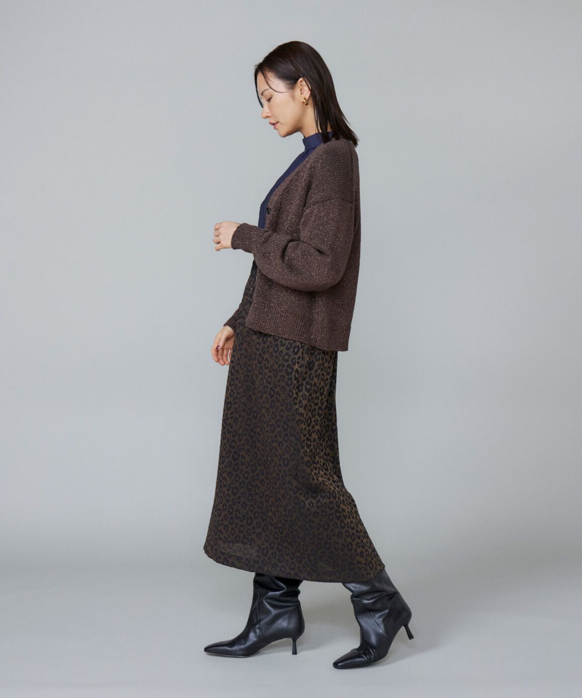 Le Souk「シャイニーカーディガン」|カーディガン|