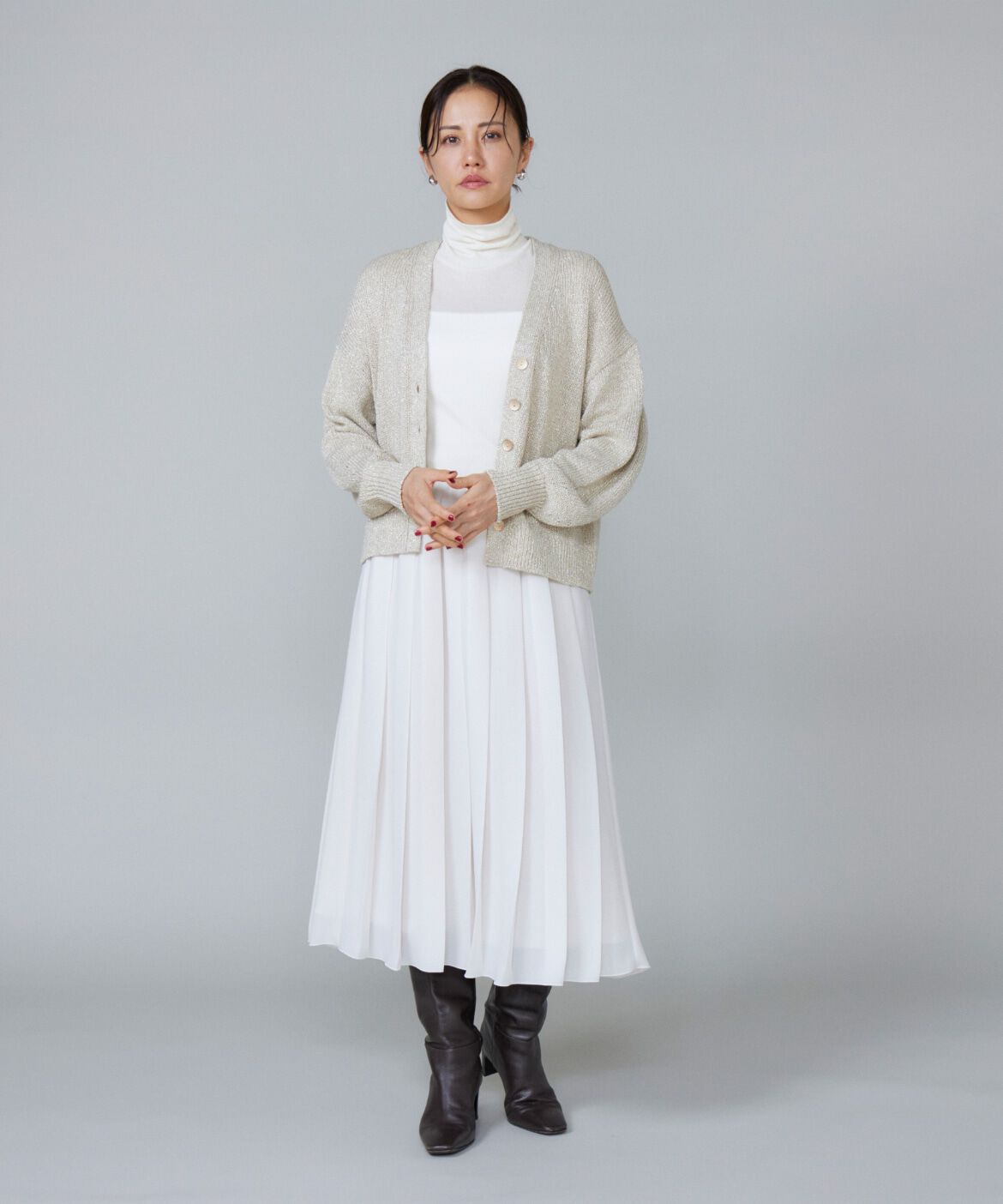 Le Souk「シャイニーカーディガン」|カーディガン|