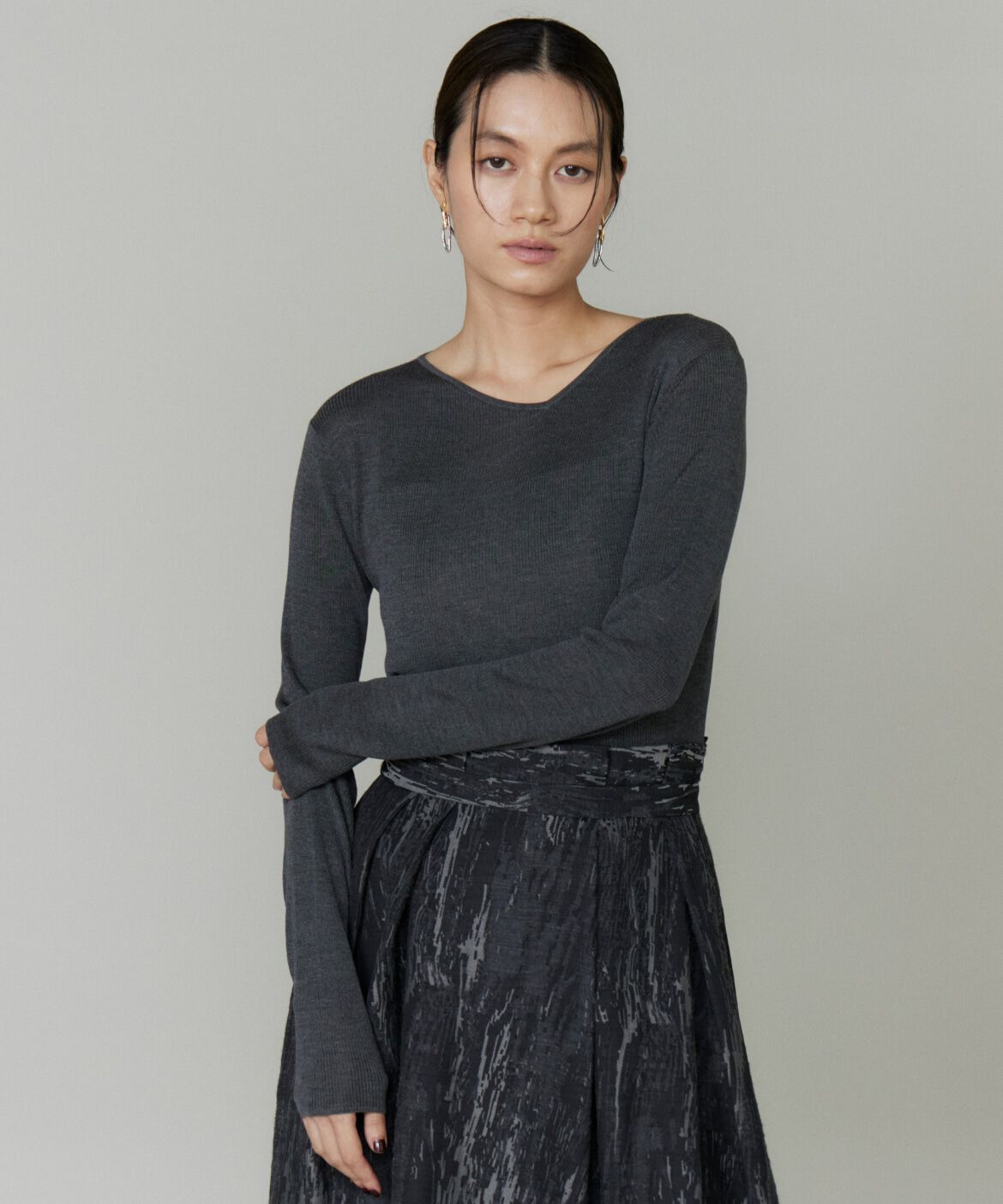 la veille by SUPERIOR CLOSET「シルクリブプルオーバー」|ニット・セーター|ミディアムグ 2