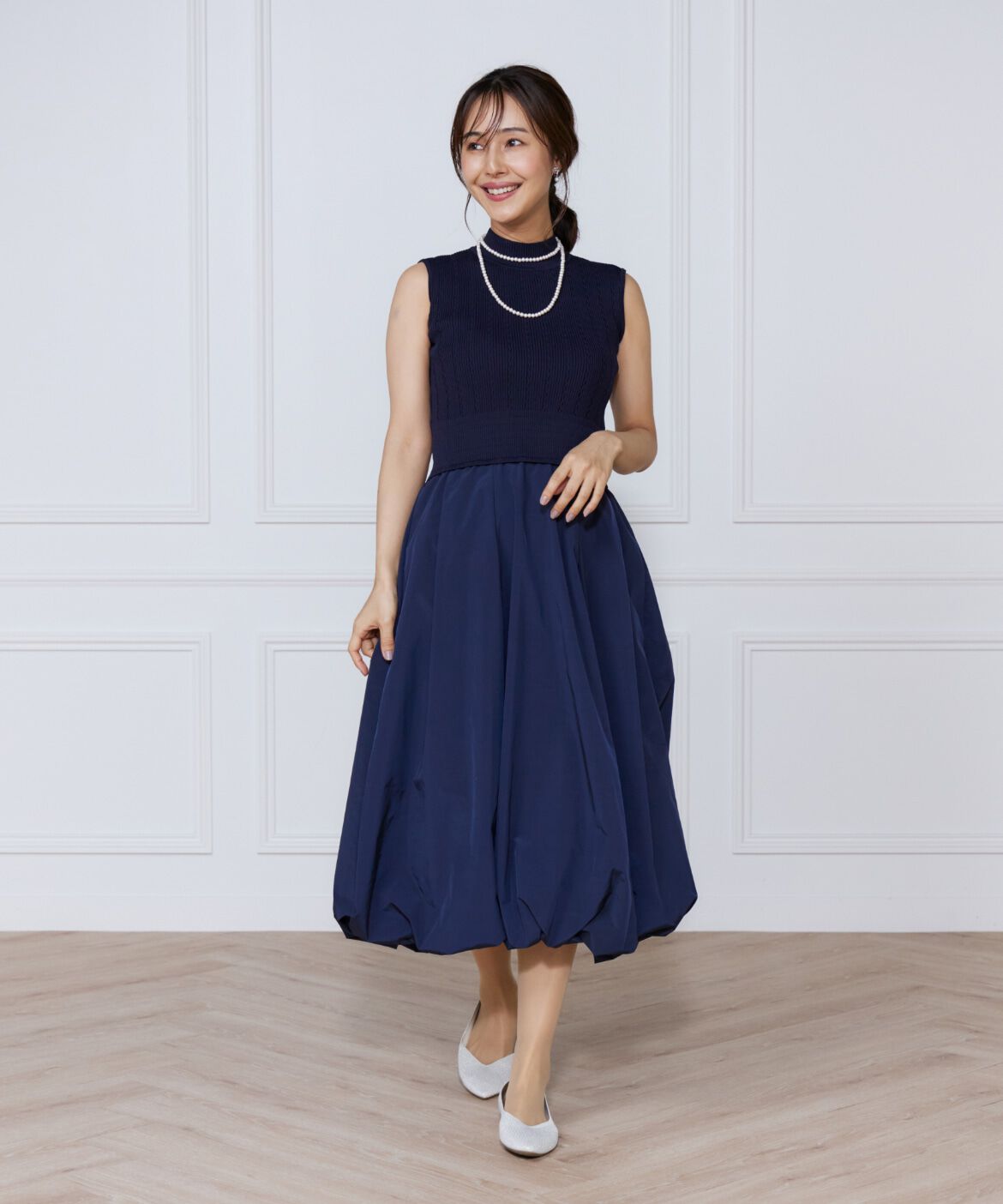 ef-de Black「変形リブバルーンワンピース」|ワンピース|