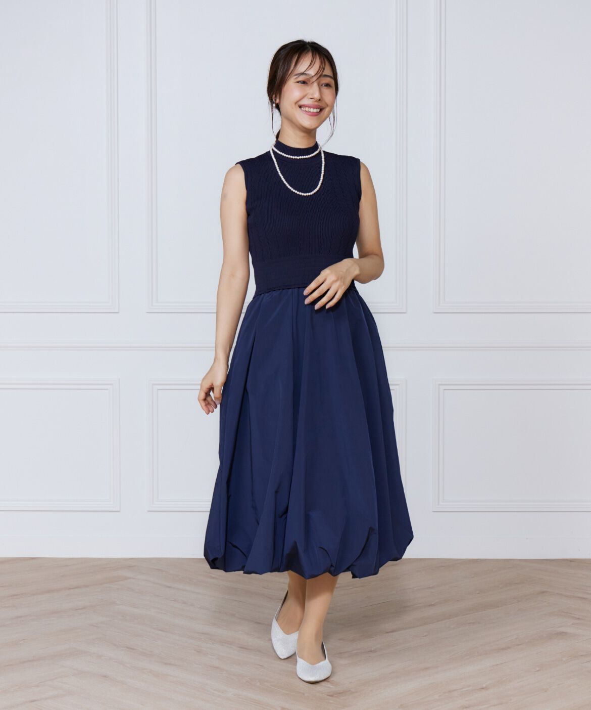 ef-de Black「変形リブバルーンワンピース」|ワンピース|