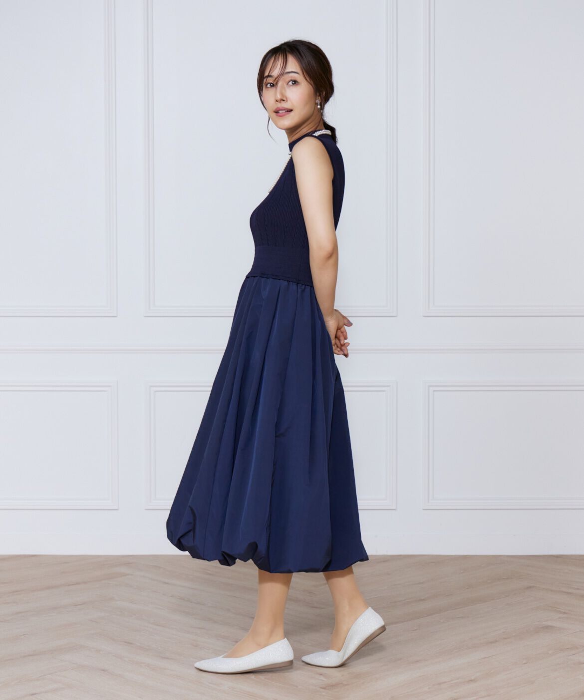 ef-de Black「変形リブバルーンワンピース」|ワンピース|