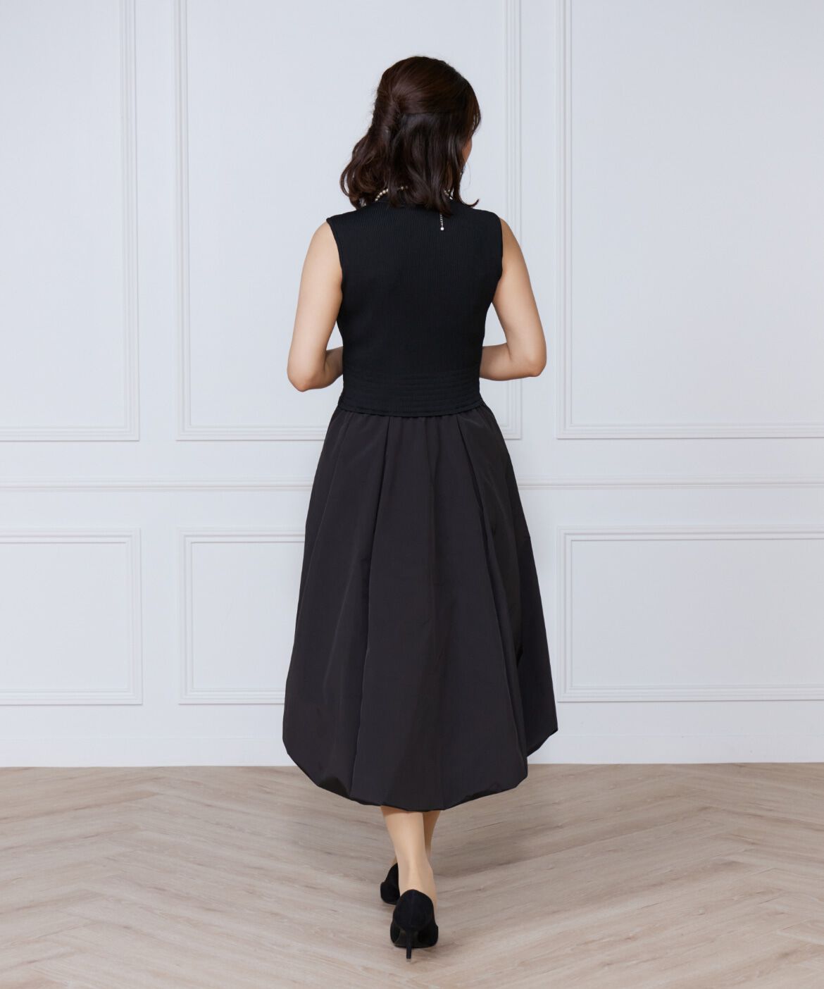 ef-de Black「変形リブバルーンワンピース」|ワンピース|